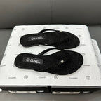 Fashion glitter rhinestone thong flat slides