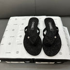 Fashion glitter rhinestone thong flat slides