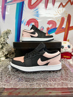 Black and pink color-block low-top casual sneakers