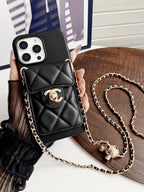 Prošívané pouzdro na iPhone Mini Bag s řetízkovým popruhem