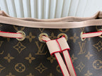 Monogram Shoulder Bag | Adjustable Strap & Drawstring Closure