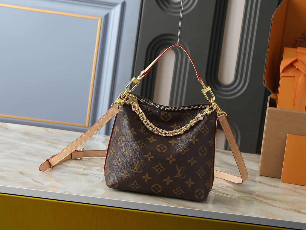 Vintage Monogram Hobo Shoulder Bag | Woven Chain Strap