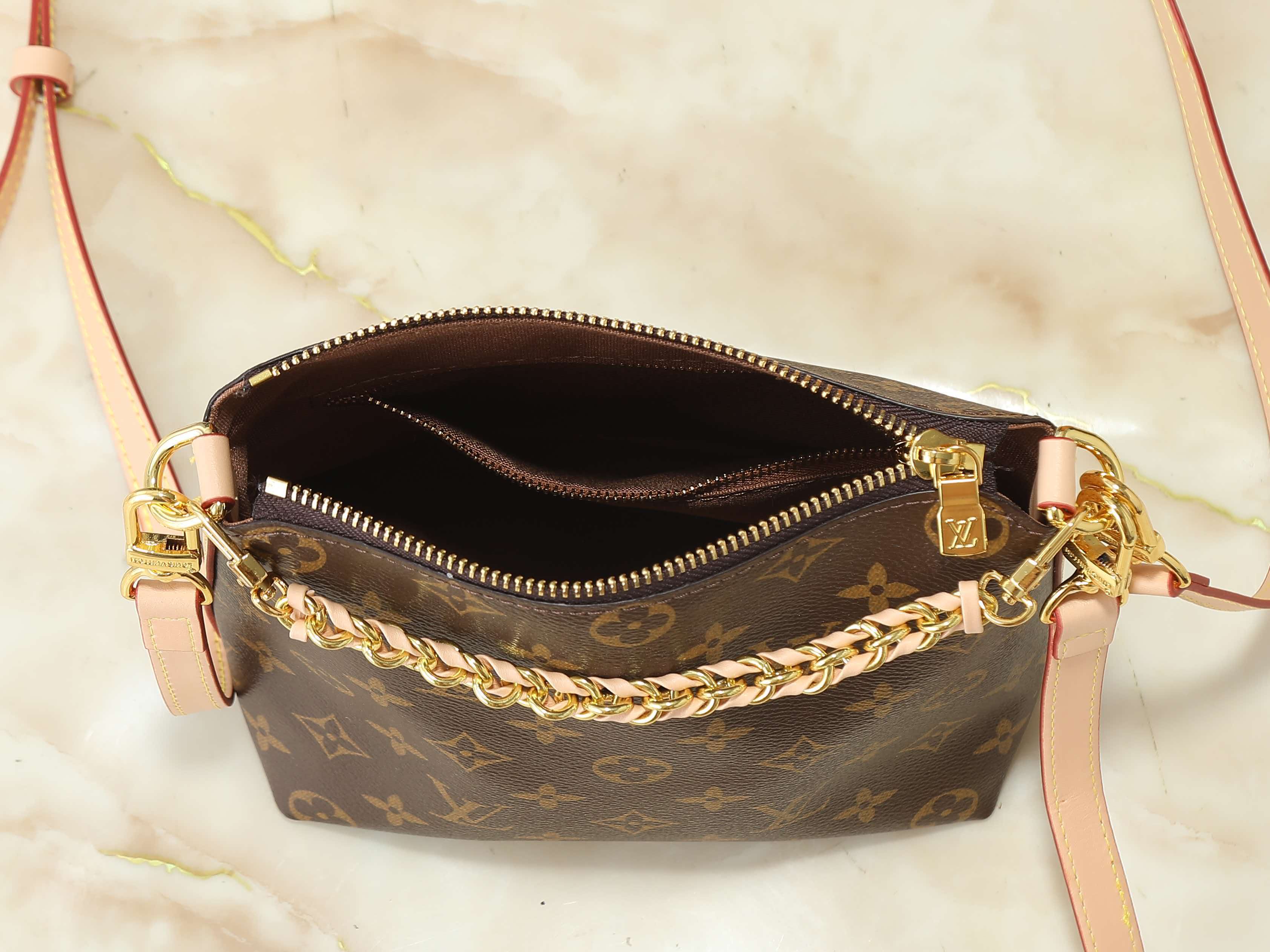 Vintage Monogram Hobo Shoulder Bag | Woven Chain Strap