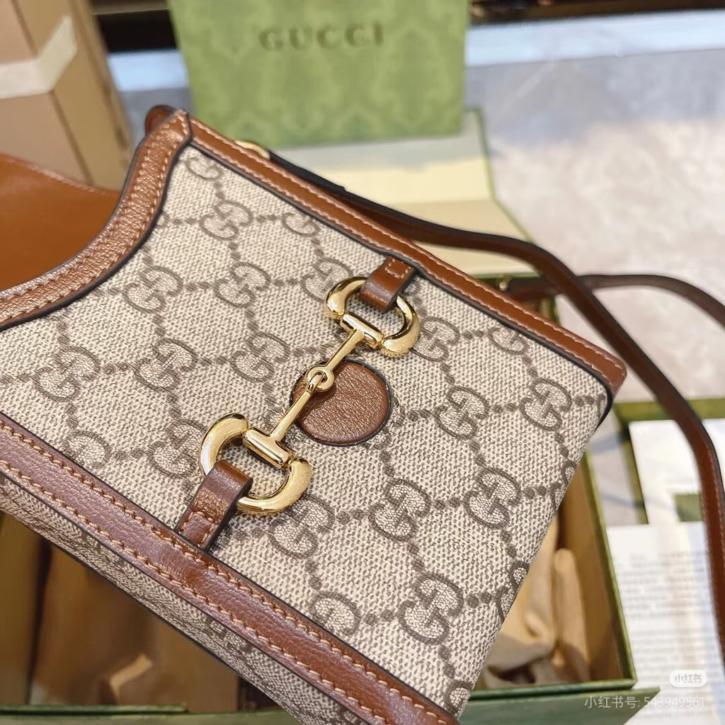 Classic Horsebit Monogram Phone Crossbody Bag