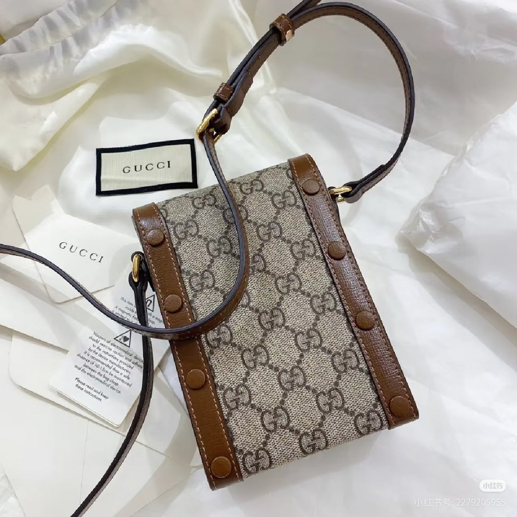 Classic Horsebit Monogram Phone Crossbody Bag