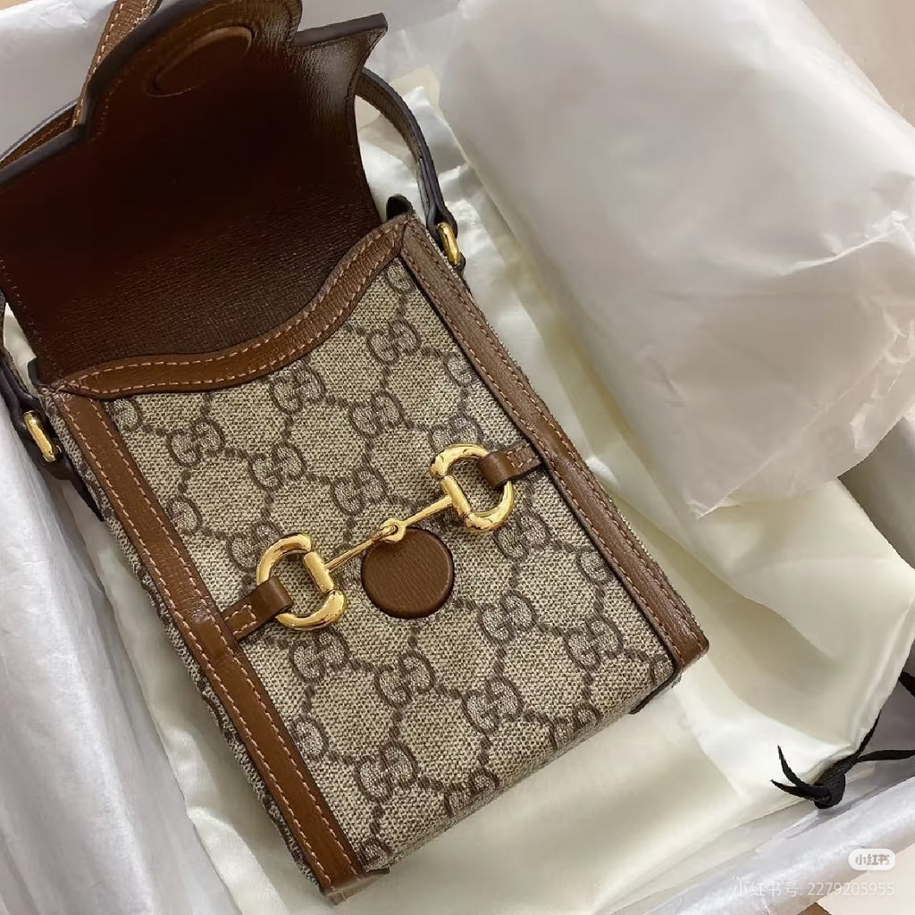 Classic Horsebit Monogram Phone Crossbody Bag