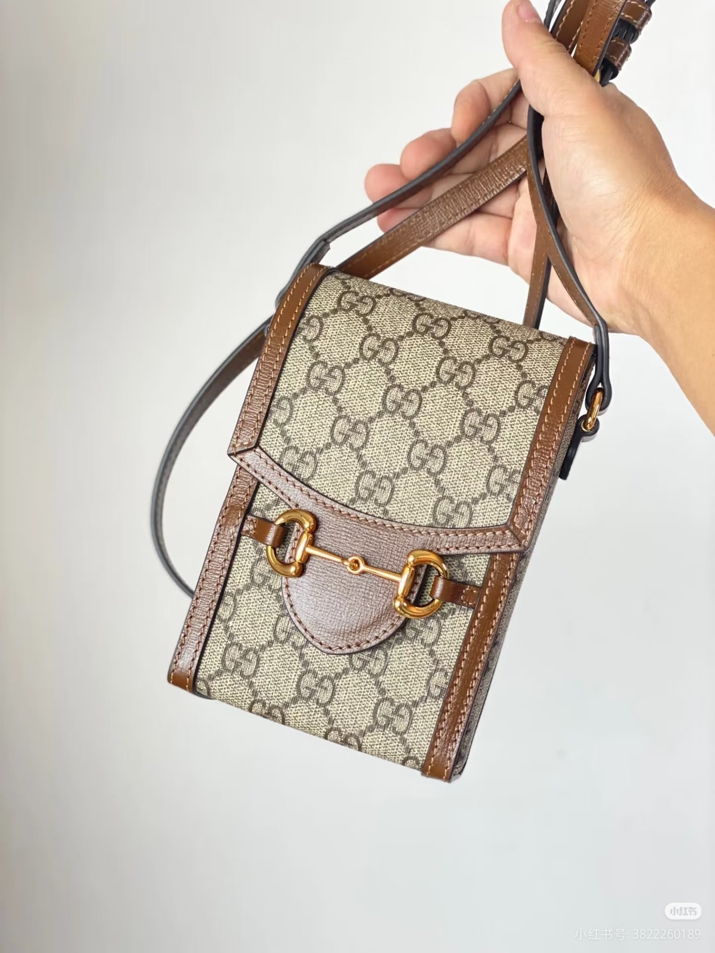 Classic Horsebit Monogram Phone Crossbody Bag