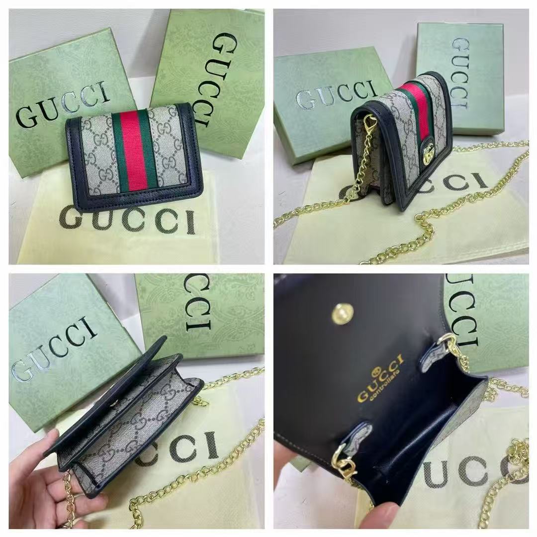 Ophidia Premium Card Case Wallet Supreme Canvas Beige For Women‎ 4.3in/11cm 523155 96IWG 8745