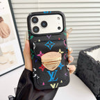 Luksusowe etui Crossbody na iPhone'a z kieszenią na kartę & Odpinany pasek
