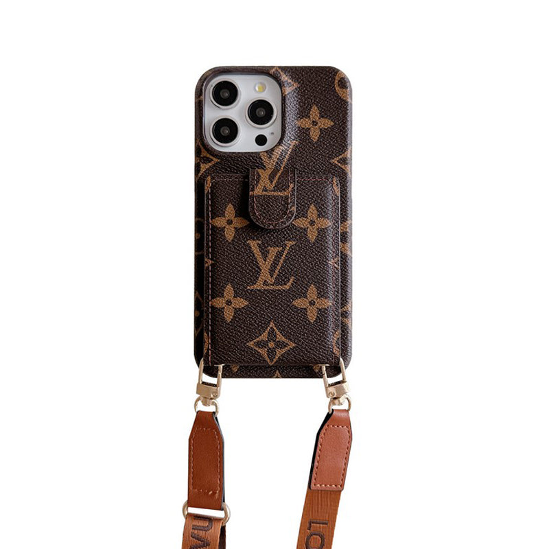 Luxuriöse iPhone-Hülle mit Kartentasche und Kette