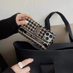 Capa para iPhone com pulseira Houndstooth da moda
