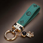 Genuine Leather Luxury Car Astronaut Keychain
