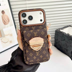 Luxury Crossbody iPhone Case with Card Pocket & Detachable Strap