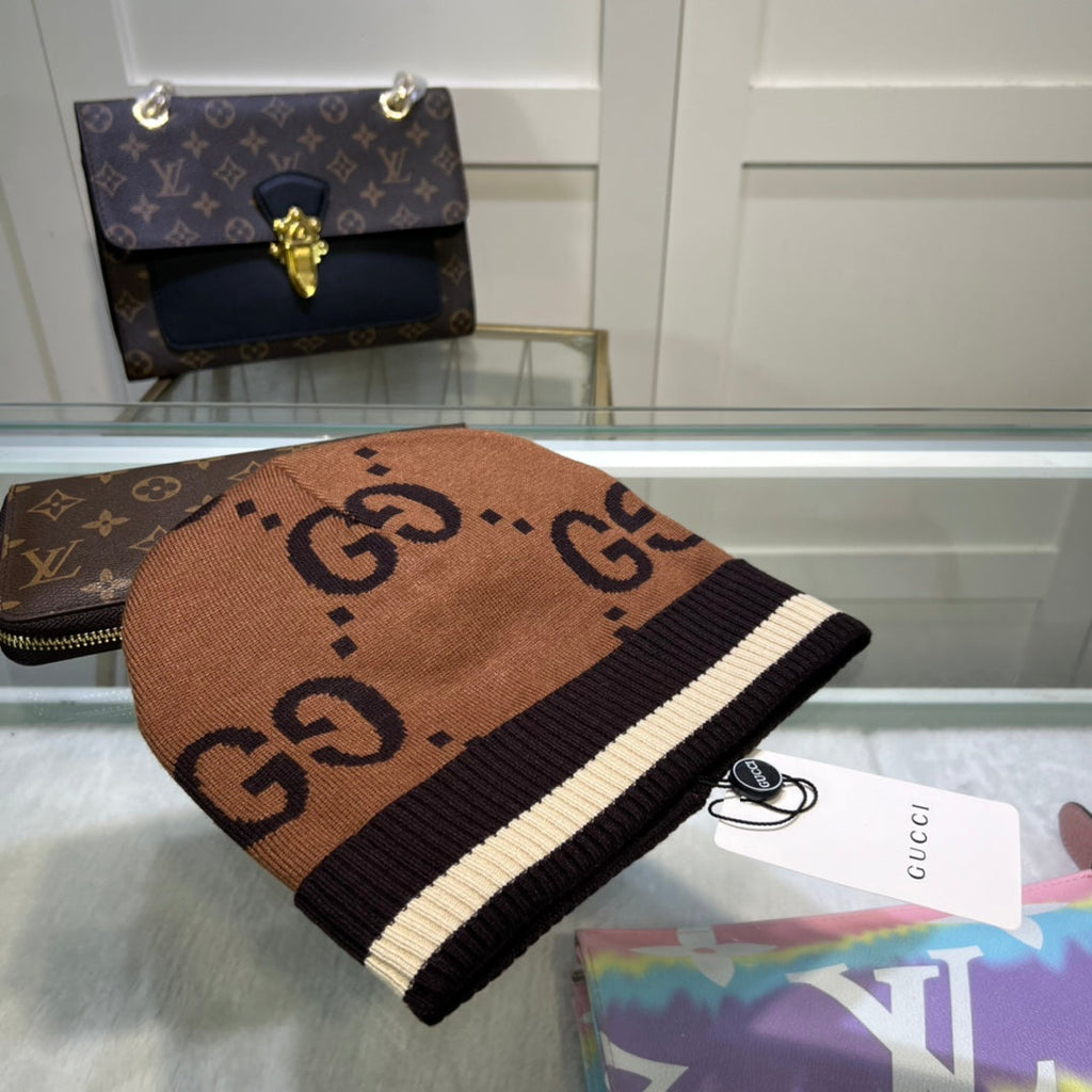 Classic GG Jacquard Wool Knit Beanie | Luxury Designer Winter Hat