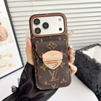 Luksusowe etui Crossbody na iPhone'a z kieszenią na kartę & Odpinany pasek