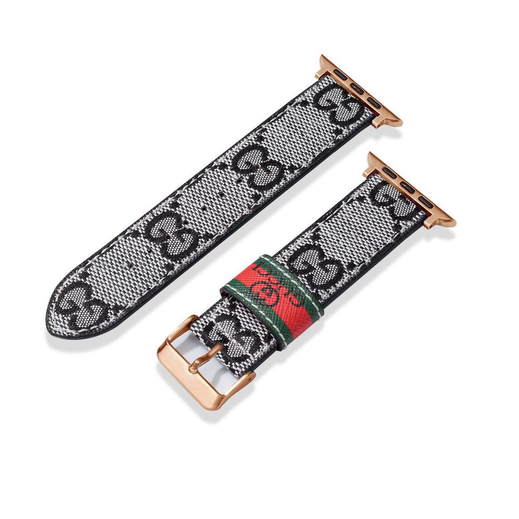 Leather Monogram Apple Watch Bands