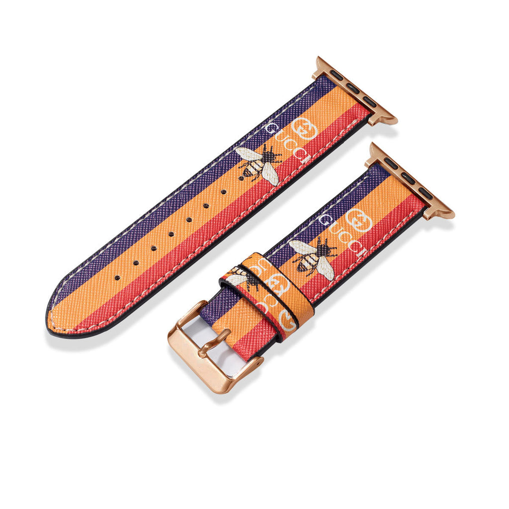 Leather Monogram Apple Watch Bands