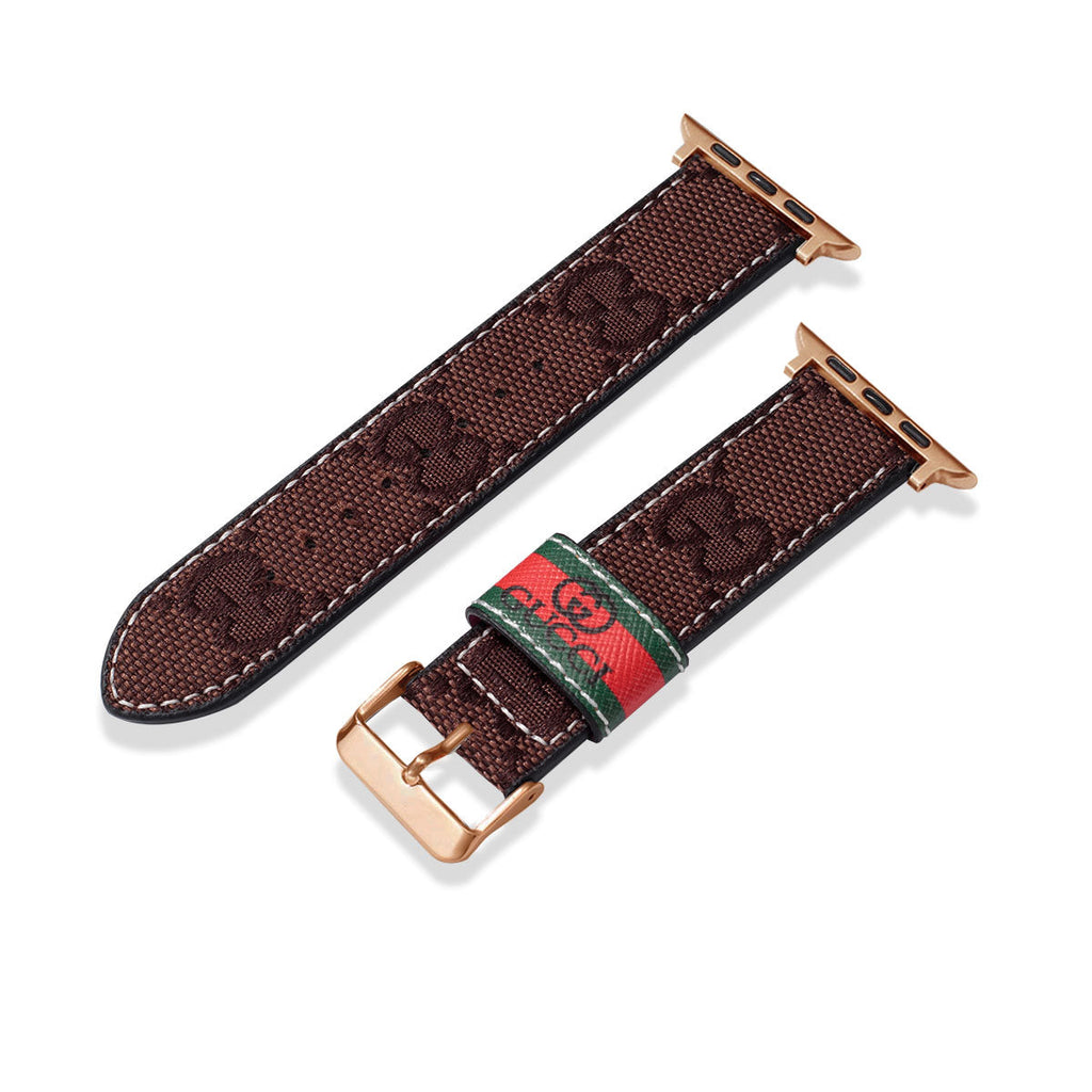 Leather Monogram Apple Watch Bands