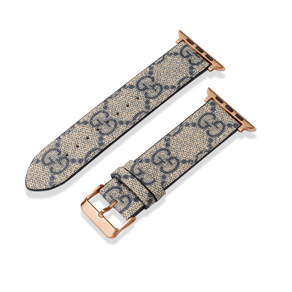 Leather Monogram Apple Watch Bands