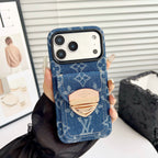 Luksusowe etui Crossbody na iPhone'a z kieszenią na kartę & Odpinany pasek