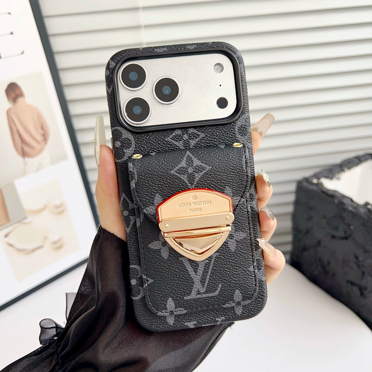 حافظة iPhone فاخرة كروس مع جيب للبطاقة  &  حزام قابل للفصل
