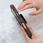 Étui pour iPhone avec poche pour cartes en cuir d'inspiration luxe