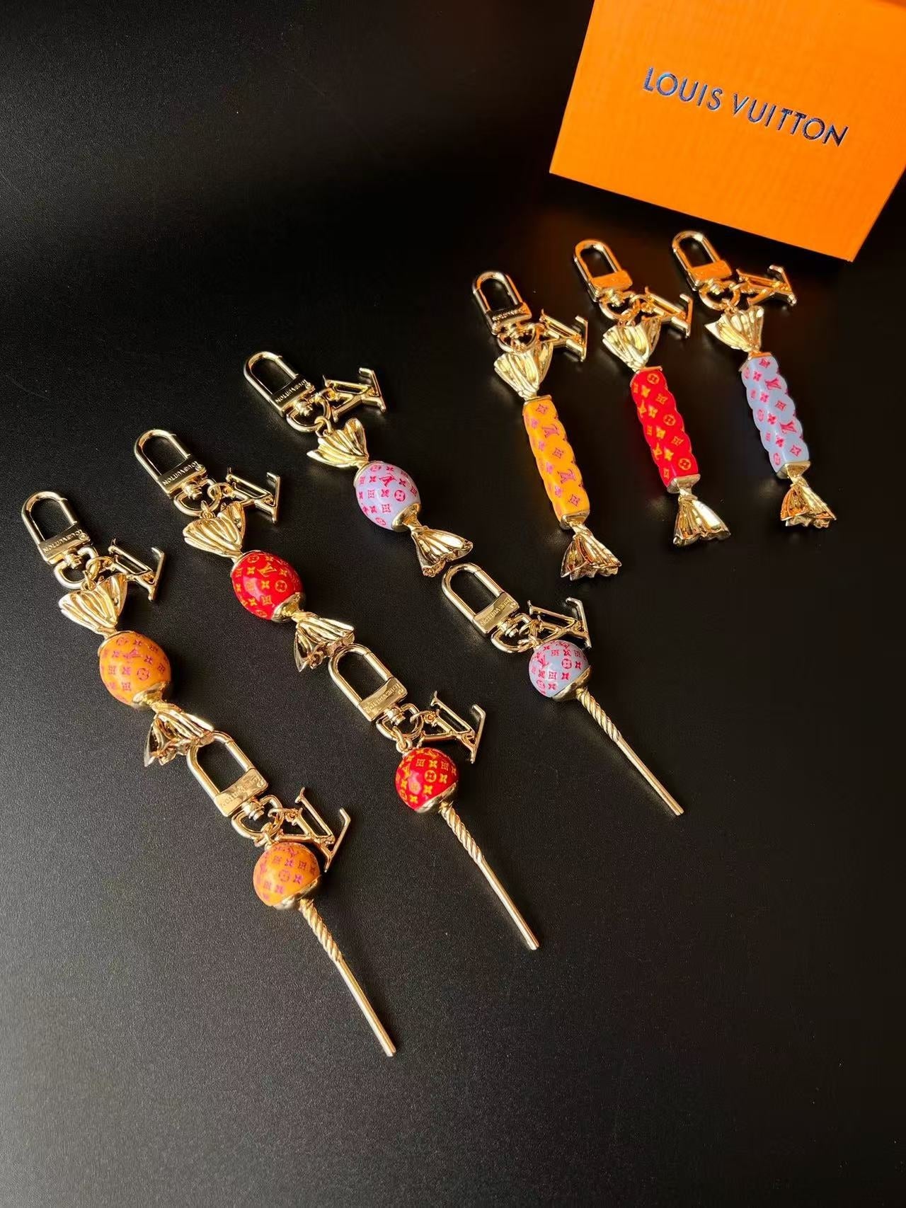 Luxury Lollipop Monogram Bag Charm Keychain