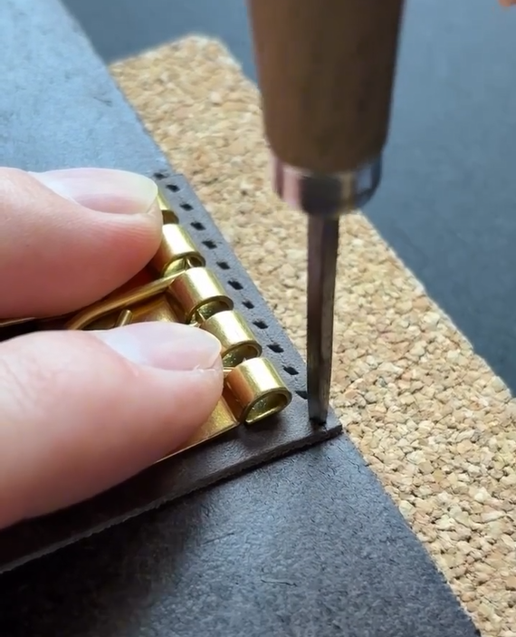Handcrafted Vintage Leather Key Holder with Brass Hooks
