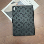 3D dombornyomott vászon monogram tok Apple iPad kihajtható fedél állvány funkcióval