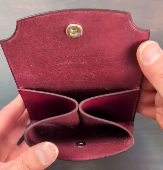 Handcrafted Full-Grain Leder Snap Geldbörse – Ansicht 4