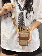 Custodia per iPhone con motivo vintage firmato | Portacarte & Tracolla