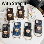 Luksusowe etui Crossbody na iPhone'a z kieszenią na kartę & Odpinany pasek