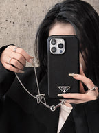 Lyxigt läder Crossbody iPhone-fodral
