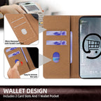 Genuine Full-Grain Cowhide Leather Wallet Phone Case