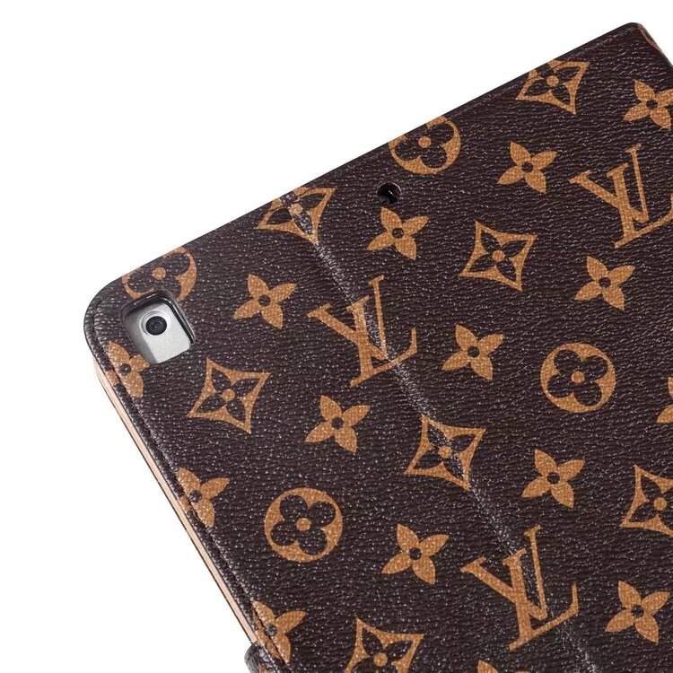 Ylellinen Canvas Monogram Nahka Raikas Summer Theme Pattern Apple iPad -kotelo musta