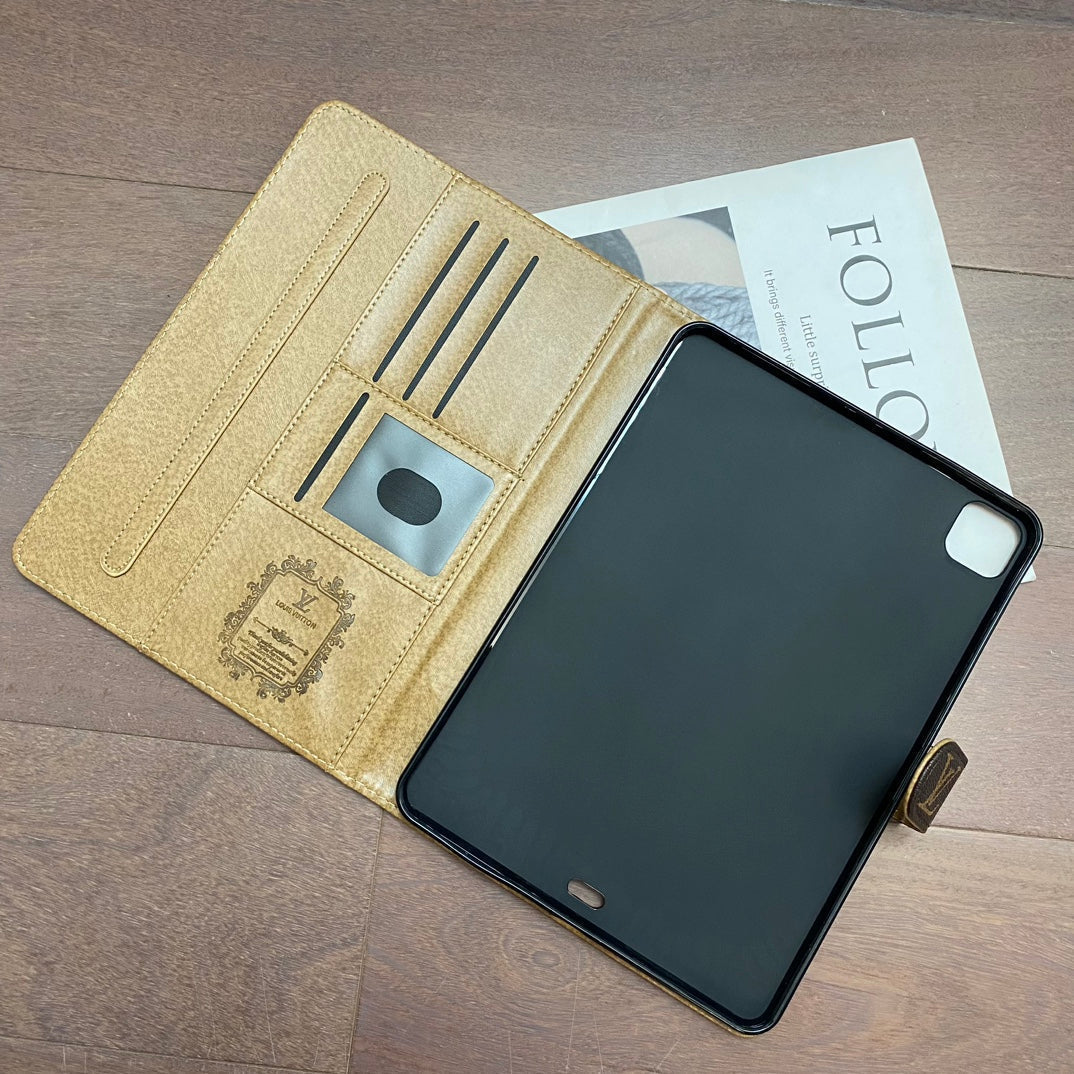 Luxus vászon Monogram bőr friss nyári téma mintás Apple iPad tok