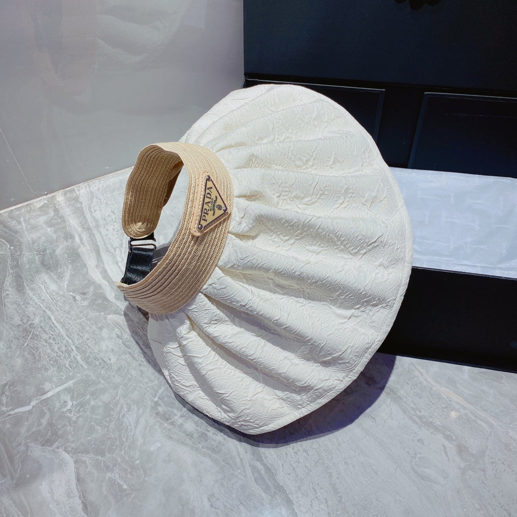 FashionFoldable Crinkled Cotton Sun Visor | Luxury Designer Summer Hat