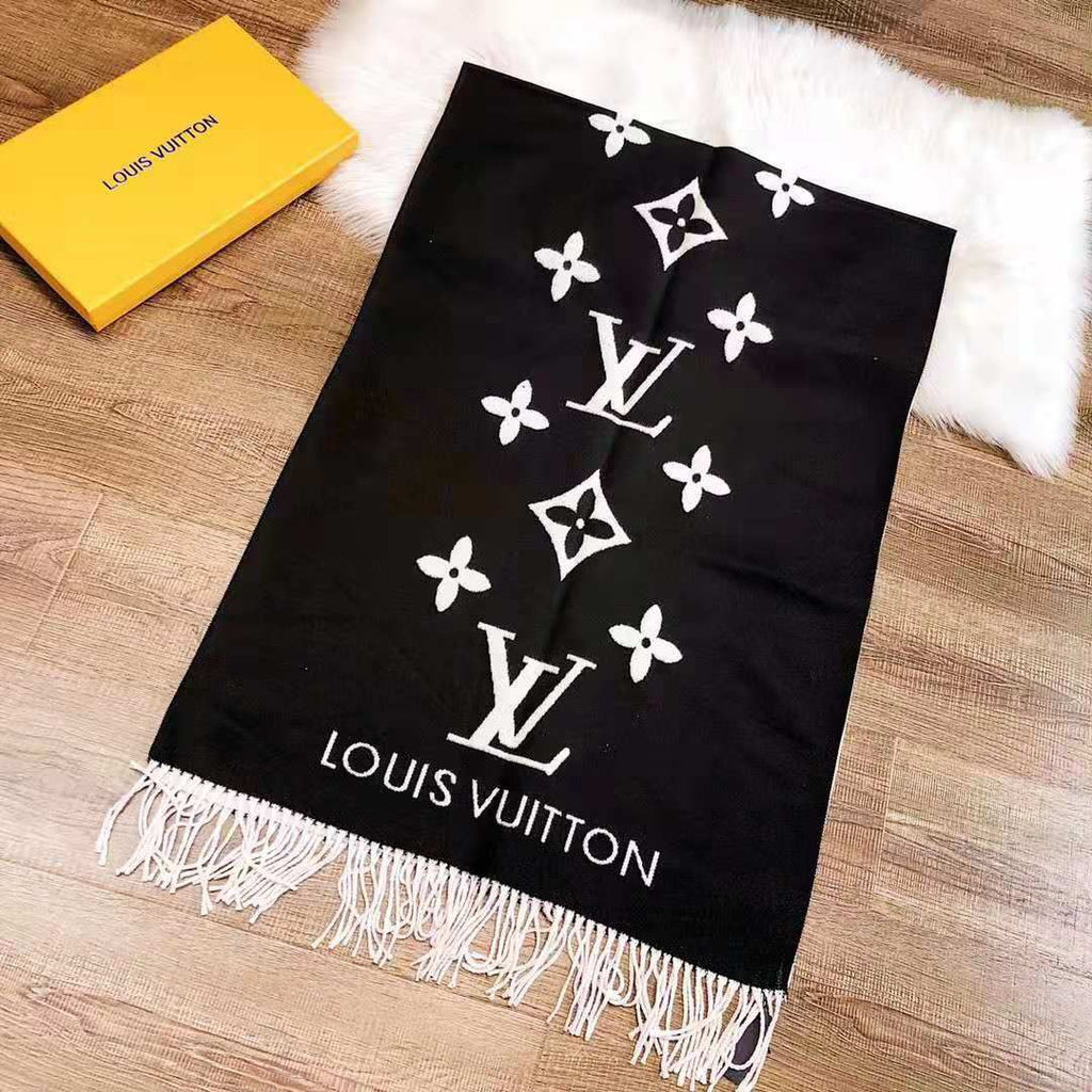Luxury Reversible Monogram Knit Scarf