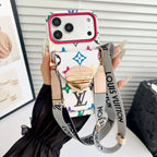 Luksusowe etui Crossbody na iPhone'a z kieszenią na kartę & Odpinany pasek