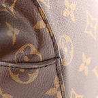 Classic Printed Canvas Bucket Bag with Soft Pink Leather Details