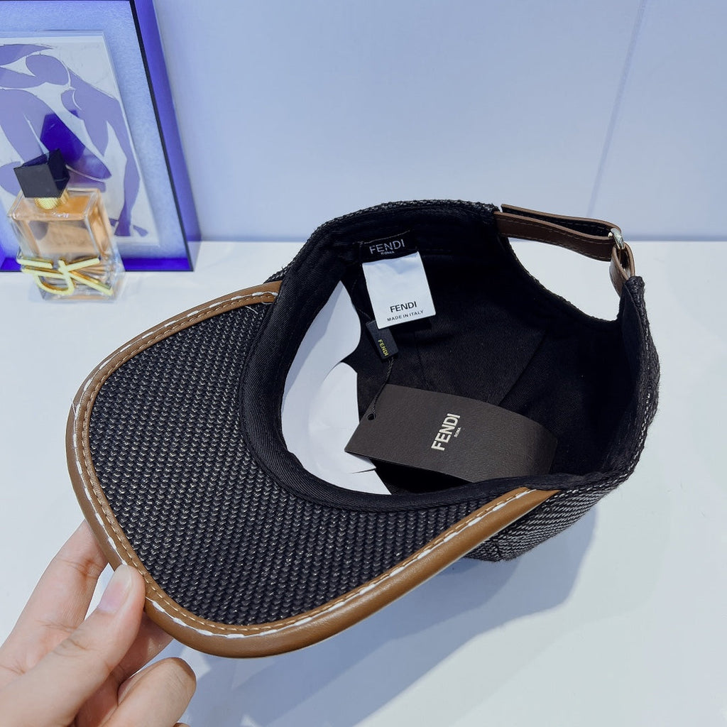 Luxury FF Leather Trim Baseball Cap