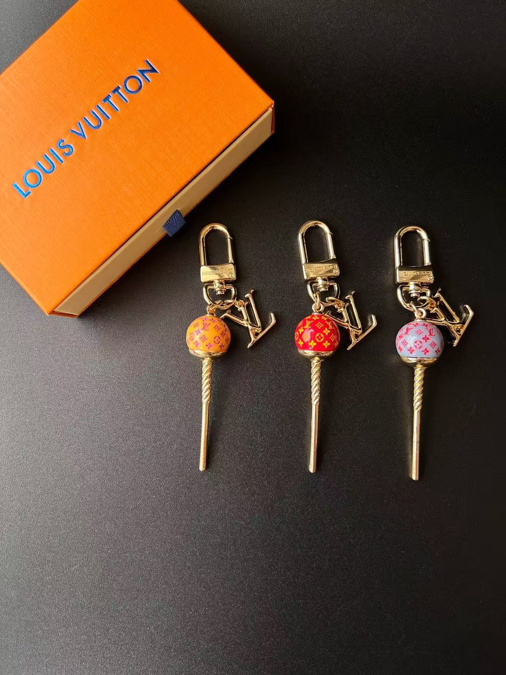 Luxury Lollipop Monogram Bag Charm Keychain