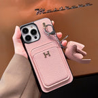 H 卡包皮革吊墜 iPhone 保護殼