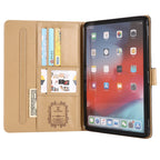 3D dombornyomott vászon monogram tok Apple iPad kihajtható fedél állvány funkcióval