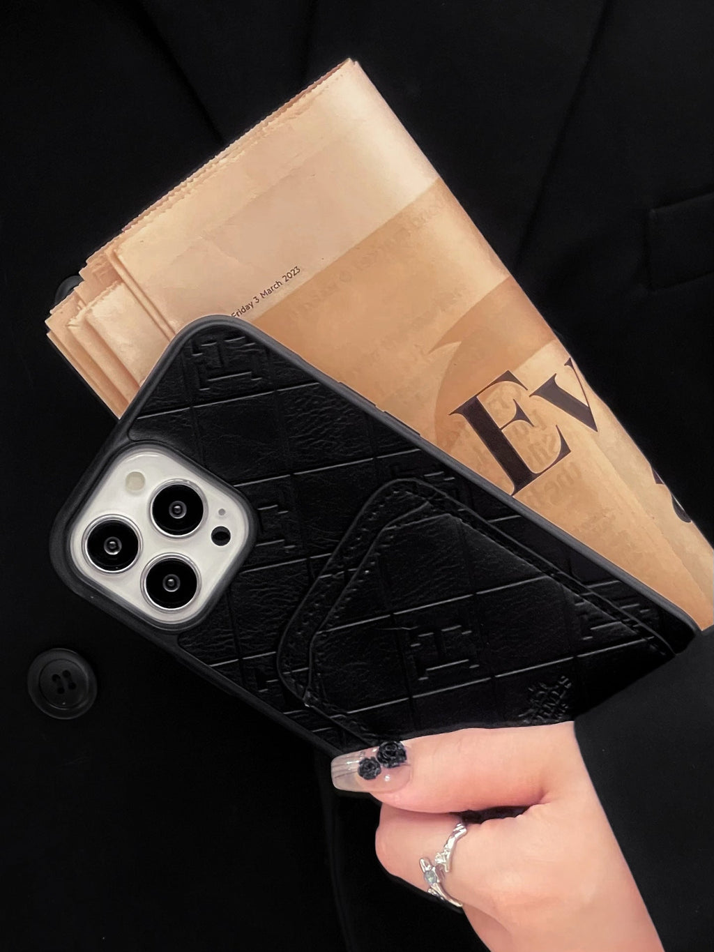 H Leren iPhone-hoesje met kaarthouder
