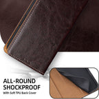 Genuine Full-Grain Cowhide Leather Wallet Phone Case