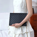 Vintage Check Leather Clutch