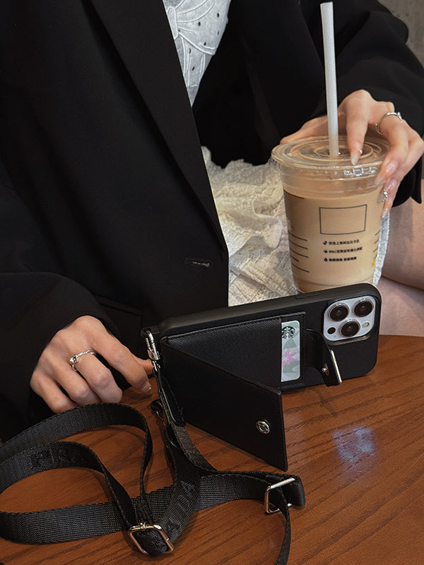 Luxus Crossbody bőr iPhone tok