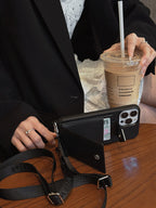 Luxus Crossbody bőr iPhone tok