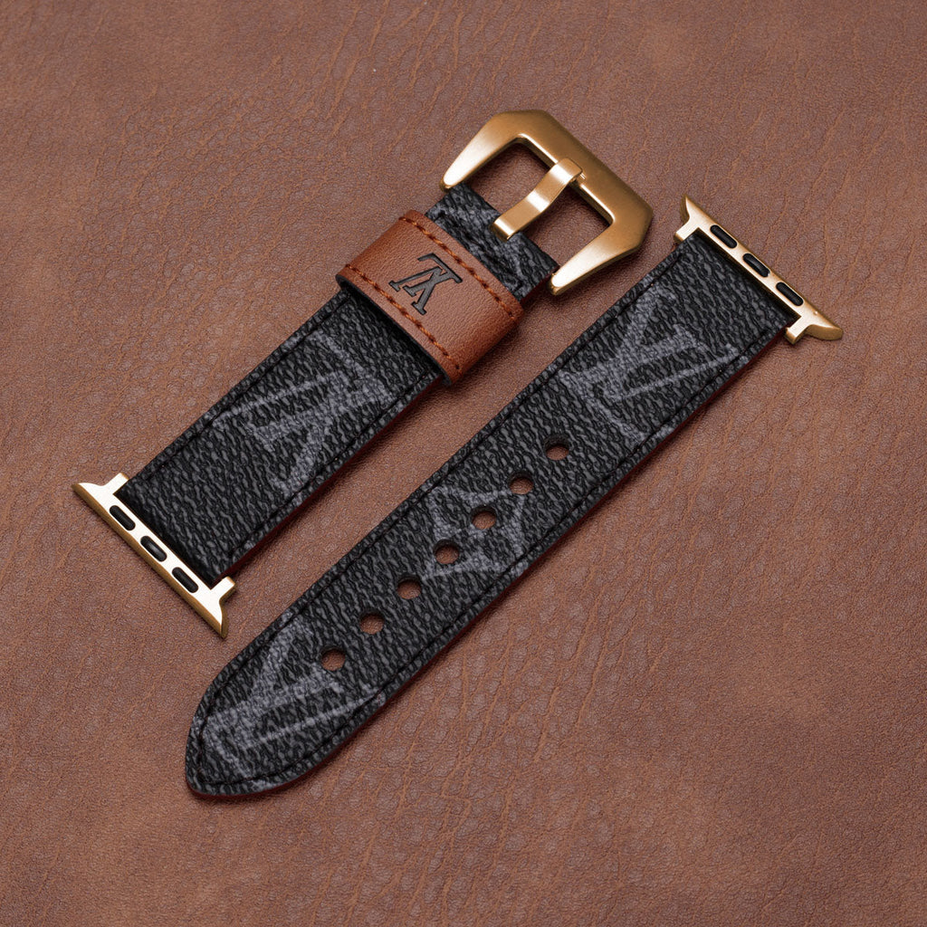 Leather Monogram Apple Watch Bands
